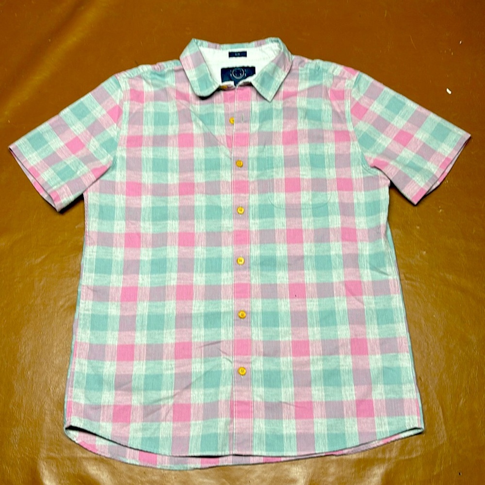 Even tide cotton linen large flannel pattern shirt